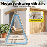 Darrahopens Furniture > Outdoor > Outdoor Chairs Gardeon Outdoor Swing Chair 2-Seater Rattan Seat with Canopy Beige In Australia - Darrahopens