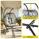 Darrahopens Furniture > Outdoor > Outdoor Chairs Gardeon Outdoor Swing Chair 2 Seater with Stand Cushion Rattan Patio Furniture In Australia - Darrahopens