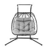 Darrahopens Furniture > Outdoor > Outdoor Chairs Gardeon Outdoor Swing Chair 2 Seater with Stand Cushion Rattan Patio Furniture In Australia - Darrahopens