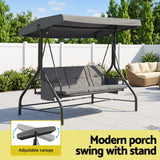Darrahopens Furniture > Outdoor > Outdoor Chairs Gardeon Outdoor Swing Chair with Canopy Convertible Hanging Bed Grey In Australia - Darrahopens