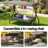 Darrahopens Furniture > Outdoor > Outdoor Chairs Gardeon Outdoor Swing Chair with Canopy Convertible Hanging Bed Grey In Australia - Darrahopens