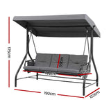 Darrahopens Furniture > Outdoor > Outdoor Chairs Gardeon Outdoor Swing Chair with Canopy Convertible Hanging Bed Grey In Australia - Darrahopens
