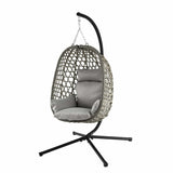 Darrahopens Furniture > Outdoor > Outdoor Chairs Gardeon Outdoor Swing Chair with Stand Cushion Rattan Furniture Grey In Australia - Darrahopens