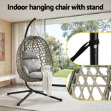 Darrahopens Furniture > Outdoor > Outdoor Chairs Gardeon Outdoor Swing Chair with Stand Cushion Rattan Furniture Grey In Australia - Darrahopens