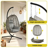 Darrahopens Furniture > Outdoor > Outdoor Chairs Gardeon Outdoor Swing Chair with Stand Cushion Rattan Furniture Grey In Australia - Darrahopens