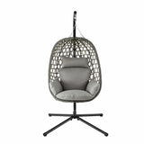 Darrahopens Furniture > Outdoor > Outdoor Chairs Gardeon Outdoor Swing Chair with Stand Cushion Rattan Furniture Grey In Australia - Darrahopens