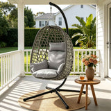 Darrahopens Furniture > Outdoor > Outdoor Chairs Gardeon Outdoor Swing Chair with Stand Cushion Rattan Furniture Grey In Australia - Darrahopens