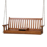 Darrahopens Furniture > Outdoor > Outdoor Chairs Gardeon Porch Outdoor Swing Chair Patio Furniture Wooden Bench 2 Seat Cup Holder