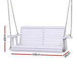 Darrahopens Furniture > Outdoor > Outdoor Chairs Gardeon Porch Outdoor Swing Chair With Cup Holder Wooden Furniture 2 Seater