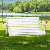 Darrahopens Furniture > Outdoor > Outdoor Chairs Gardeon Porch Outdoor Swing Chair With Cup Holder Wooden Furniture 2 Seater
