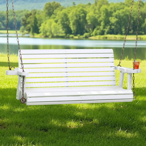 Darrahopens Furniture > Outdoor > Outdoor Chairs Gardeon Porch Outdoor Swing Chair With Cup Holder Wooden Furniture 2 Seater