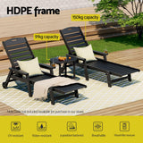 Darrahopens Furniture > Outdoor > Outdoor Chairs Gardeon Sun Lounge Lounger Beach Chair HDPE Patio Outdoor Furniture with Wheels Black