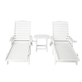 Darrahopens Furniture > Outdoor > Outdoor Chairs Gardeon Sun Lounge Lounger Beach Chair HDPE Patio Outdoor Furniture with Wheels White