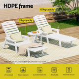 Darrahopens Furniture > Outdoor > Outdoor Chairs Gardeon Sun Lounge Lounger Beach Chair HDPE Patio Outdoor Furniture with Wheels White