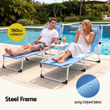 Darrahopens Furniture > Outdoor > Outdoor Chairs Gardeon Sun Lounger 5 Position Folding Tanning Chair with Face Hole Blue In Australia - Darrahopens