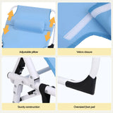 Darrahopens Furniture > Outdoor > Outdoor Chairs Gardeon Sun Lounger 5 Position Folding Tanning Chair with Face Hole Blue In Australia - Darrahopens