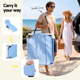 Darrahopens Furniture > Outdoor > Outdoor Chairs Gardeon Sun Lounger 5 Position Folding Tanning Chair with Face Hole Blue In Australia - Darrahopens