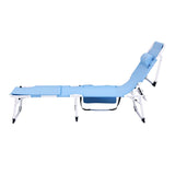 Darrahopens Furniture > Outdoor > Outdoor Chairs Gardeon Sun Lounger 5 Position Folding Tanning Chair with Face Hole Blue In Australia - Darrahopens