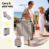 Darrahopens Furniture > Outdoor > Outdoor Chairs Gardeon Sun Lounger 5 Position Folding Tanning Chair with Face Hole Khaki In Australia - Darrahopens