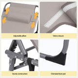 Darrahopens Furniture > Outdoor > Outdoor Chairs Gardeon Sun Lounger 5 Position Folding Tanning Chair with Face Hole Khaki In Australia - Darrahopens