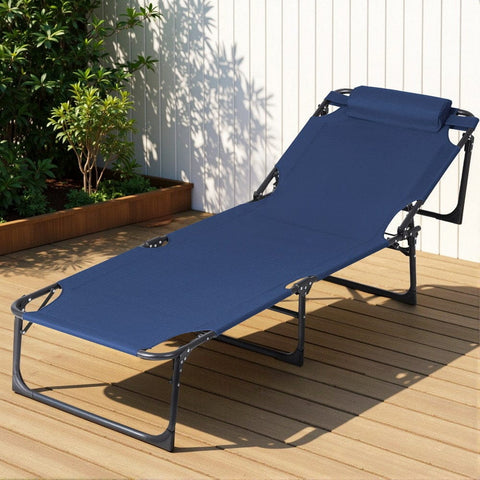 Darrahopens Furniture > Outdoor > Outdoor Chairs Gardeon Sun Lounger Folding Lounge Beach Chair Patio Outdoor Furniture