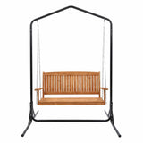 Darrahopens Furniture > Outdoor > Outdoor Chairs Gardeon Wooden 2-Seater Outdoor Swing Chair with Black Stand Hanging Chair Patio Furniture