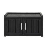 Darrahopens Furniture > Outdoor > Outdoor Chairs Outdoor Storage Box Bench Shoe Cabinet with Shelf Resin 81cm Black In Australia - Darrahopens