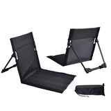 Darrahopens Furniture > Outdoor > Outdoor Chairs Portable Folding Beach Chair - Reclining Outdoor Seat 68x39.5x40.5cm with Carry Bag in black