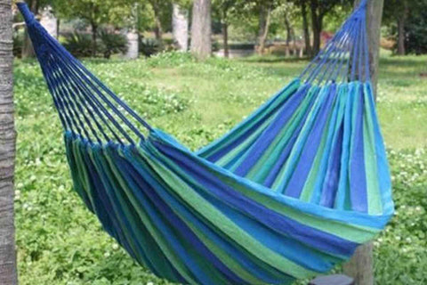 Darrahopens Furniture > Outdoor > Outdoor Chairs Portable Hanging Outdoor Striped Hammock Swinging Seat Camping Garden Rope Chair