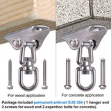 Darrahopens Furniture > Outdoor > Outdoor Chairs Stainless Steel Swing Hanger Heavy Duty Ceiling Swing Mount Free Swivel Swing Hook Swing Hardware Kit for Yoga Swing Hammock Chair Porch Swing Sets Heavy Punching Bag
