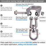 Darrahopens Furniture > Outdoor > Outdoor Chairs Stainless Steel Swing Hanger Heavy Duty Ceiling Swing Mount Free Swivel Swing Hook Swing Hardware Kit for Yoga Swing Hammock Chair Porch Swing Sets Heavy Punching Bag