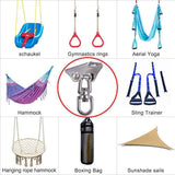 Darrahopens Furniture > Outdoor > Outdoor Chairs Stainless Steel Swing Hanger Heavy Duty Ceiling Swing Mount Free Swivel Swing Hook Swing Hardware Kit for Yoga Swing Hammock Chair Porch Swing Sets Heavy Punching Bag