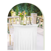 Darrahopens Furniture > Outdoor > Outdoor Dining Sets 4 Pack 32x43 Inch Highboy Cocktail Table Cover White, Cocktail Table Covers with Wavy Drape High Top Table Cover for Round Tables In Australia - Darrahopens