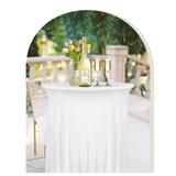 Darrahopens Furniture > Outdoor > Outdoor Dining Sets 4 Pack 32x43 Inch Highboy Cocktail Table Cover White, Cocktail Table Covers with Wavy Drape High Top Table Cover for Round Tables In Australia - Darrahopens