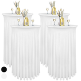 Darrahopens Furniture > Outdoor > Outdoor Dining Sets 4 Pack 32x43 Inch Highboy Cocktail Table Cover White, Cocktail Table Covers with Wavy Drape High Top Table Cover for Round Tables In Australia - Darrahopens