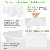 Darrahopens Furniture > Outdoor > Outdoor Dining Sets 4 Pack 32x43 Inch Highboy Cocktail Table Cover White, Cocktail Table Covers with Wavy Drape High Top Table Cover for Round Tables In Australia - Darrahopens