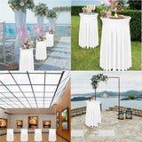 Darrahopens Furniture > Outdoor > Outdoor Dining Sets Cocktail Table Covers - 31"x 43" White Cocktail Table Tablecloth with Natural Wavy Round Skirt for Bar Wedding Party Banquet