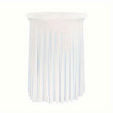 Darrahopens Furniture > Outdoor > Outdoor Dining Sets Cocktail Table Covers - 31"x 43" White Cocktail Table Tablecloth with Natural Wavy Round Skirt for Bar Wedding Party Banquet