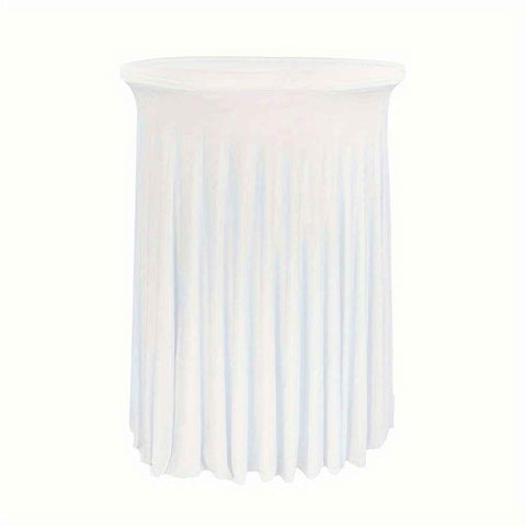 Darrahopens Furniture > Outdoor > Outdoor Dining Sets Cocktail Table Covers - 31"x 43" White Cocktail Table Tablecloth with Natural Wavy Round Skirt for Bar Wedding Party Banquet