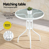 Darrahopens Furniture > Outdoor > Outdoor Dining Sets Gardeon 5PC Bistro Set Outdoor Table and Chairs Stackable Patio Furniture White In Australia - Darrahopens