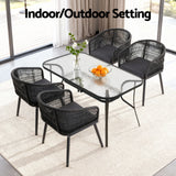 Darrahopens Furniture > Outdoor > Outdoor Dining Sets Gardeon 5PC Outdoor Dining Set Table and Chairs Garden Patio Furniture Bistro Set Black