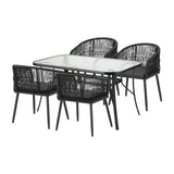 Darrahopens Furniture > Outdoor > Outdoor Dining Sets Gardeon 5PC Outdoor Dining Set Table and Chairs Garden Patio Furniture Bistro Set Black