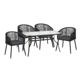 Darrahopens Furniture > Outdoor > Outdoor Dining Sets Gardeon 5PC Outdoor Dining Set Table and Chairs Garden Patio Furniture Bistro Set Black