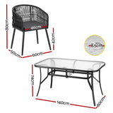 Darrahopens Furniture > Outdoor > Outdoor Dining Sets Gardeon 5PC Outdoor Dining Set Table and Chairs Garden Patio Furniture Bistro Set Black