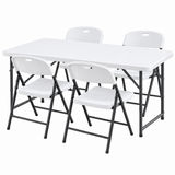 Darrahopens Furniture > Outdoor > Outdoor Dining Sets Gardeon 5PCS Outdoor Dining Set 120CM Folding Table and Chairs Patio Furniture White In Australia - Darrahopens