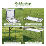 Darrahopens Furniture > Outdoor > Outdoor Dining Sets Gardeon 5PCS Outdoor Dining Set 120CM Folding Table and Chairs Patio Furniture White In Australia - Darrahopens