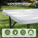 Darrahopens Furniture > Outdoor > Outdoor Dining Sets Gardeon 5PCS Outdoor Dining Set 120CM Folding Table and Chairs Patio Furniture White In Australia - Darrahopens
