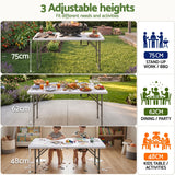 Darrahopens Furniture > Outdoor > Outdoor Dining Sets Gardeon 5PCS Outdoor Dining Set 120CM Folding Table and Chairs Patio Furniture White In Australia - Darrahopens