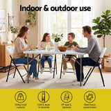 Darrahopens Furniture > Outdoor > Outdoor Dining Sets Gardeon 5PCS Outdoor Dining Set 120CM Folding Table and Chairs Patio Furniture White In Australia - Darrahopens