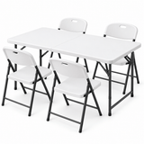 Darrahopens Furniture > Outdoor > Outdoor Dining Sets Gardeon 5PCS Outdoor Dining Set 120CM Folding Table and Chairs Patio Furniture White In Australia - Darrahopens
